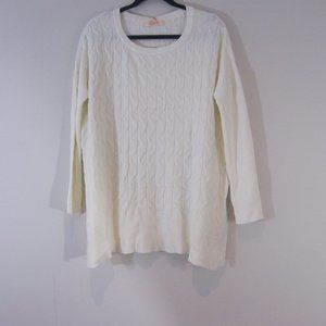 Knitted Cable Design Cream Coloured Poncho